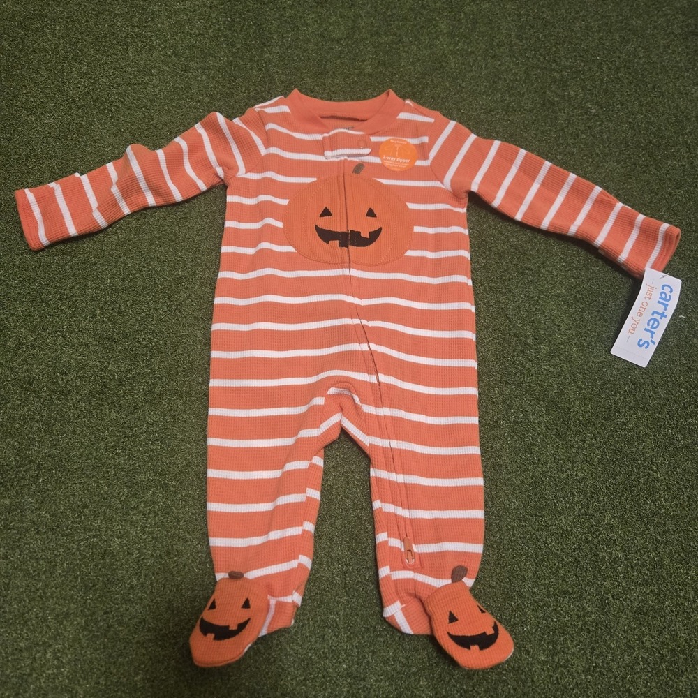 Carter's Baby 3 Month Just One You Pumpkin Halloween Footed Pajamas